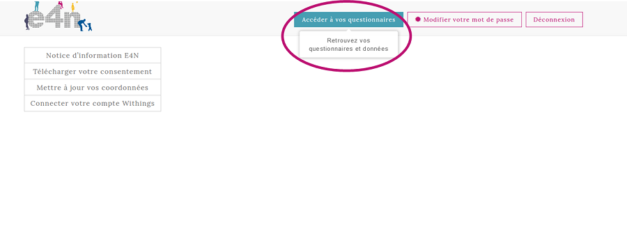 Accéder aux questionnaires E4N