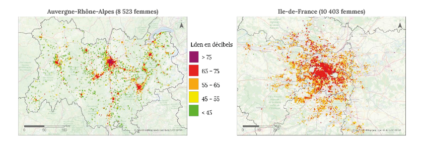 Cartes bruit routier IDF AuRA